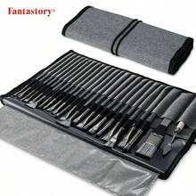 24pcs Paint Brush Set, Fuumuui Acrylic Paint Brushes, Professional Artist Series With Wide Flat, Filbert, Fan, Cat Tongue, Round, Angle, Rigger For Oil, Acrylic Canvas Paintings, Face Painting - Sets - View 1