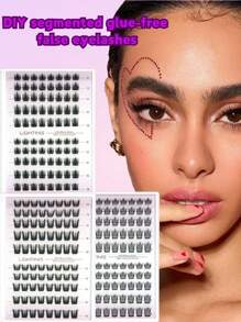 80/100 racimos DIY de pestañas postizas falsas pequeñas y delgadas, pestañas segmentadas, con rizado C+D ligero, pestañas individuales autoinjertas