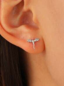 1 par de pendientes tipo mariposa minimalistas, joyas de moda aptas para uso diario, un regalo sorpresa perfecto para la novia o la mejor amiga