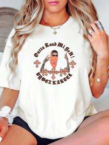 100% Cotton Vybz Kartel Outta Road Mi Seh T Shirt Unisex Designer Clothes For Women Slightly Graphic Summer Breathable Homme Print Round Neck Short Sleeve Top For Everyday Wear Soft Casual Streetwear Versatile Fashion Stylish Comfortable StretchedHip-Hop Cotton Short-Sleeves Summer Unique Printed Pure Cotton T-Shirt Hip-Hop Print T-Shirt - White - View 1