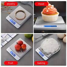 SOKANY High Precision (0.01g) Electronic Food Scale, Kitchen Scale, Baking Scale. Uses 2 AAA Batteries. Multiple Units Freely Switchable, With HD LCD Display. Stainless Steel Surface, Waterproof And Dustproof, Wear-Resistant, Suitable For Home Baking And Cooking, An Essential Tool For Kitchen Weighing. - Silver - View 3