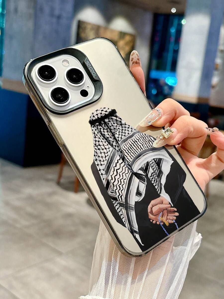 1pc Oil Painting Pattern Mobile Phone Case, Islamic Culture, Matte Anti-Drop Protective Camera Cover, Compatible With IPhone 11, 12, 13, 14, 15, 16 ProMax X, XS, XR, 16E, 15 Plus, Galaxy A03, Galaxy Series, OPPO, Realme, Vivo, Redmi, Infinix Hot 30, Note 30, Note 40 4G, Note 40 Pro, Note 40 Pro 5G, Smart 8, Hot 40 Pro, Honor X50i Waterproof Shockproof Scratch Resistant