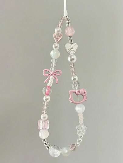 Sanrio 1 Pieza Estilo aleatorio Colgante de teléfono Kawaii Hello Kitty Charm lindo compatible con gato Kitty para decorar joyería (Algunas partes pueden ser aleatorias)