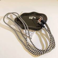Cordón para el cuello con Body cruzado y teléfono de moda, con colgante de gato y pez, decoración de correa tejida, cuerda de collar para exteriores