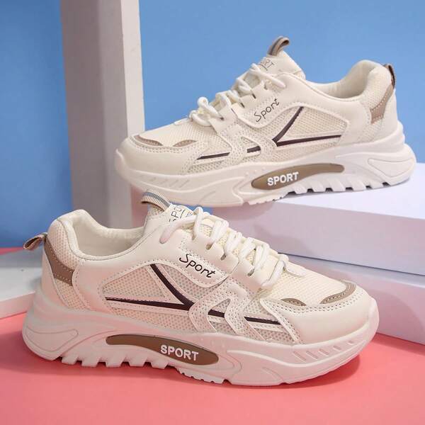 أحذية رياضية سميكة الوحدة السفلية للنساء، أحذية جديدة خفيفة الوزن زادت من ارتفاع للحضور مناسبة للرياضة الخارجية في الربيع والخريف