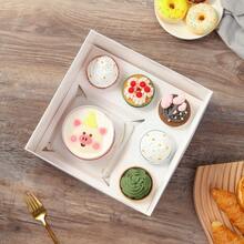 1/5 包便当蛋糕和纸杯蛋糕盒 4 英寸蛋糕和 5 个纸杯蛋糕盒 10 套适合家庭晚餐生日派对野餐礼物 - 白色 - 查看 6