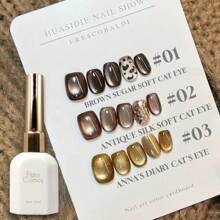 15ml Esmalte de Unha de Cristal de Olho de Gato Tipo Gel Bead de Vidro, Nova Luz Pequena Popular Quente, Cor de Outono e Inverno, Dedicado a Salões de Beleza
