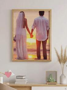 1pc Wedding Diamond Paintings, Customized Photo Couple Portraits, Customized Anniversary Gifts, Custom Art, Wedding Gift, Christmas Giftso(Unframe)