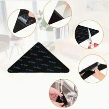 Clips para alfombras de fácil uso, pegatinas antideslizantes, almohadillas antideslizantes para alfombras aptas para pisos de madera, baldosas y mármol, clips para alfombras con cinta adhesiva de doble cara (para mantener las esquinas planas), cinta adhesiva para alfombras desmontable apta para alfombras de área