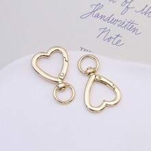 1/8PCS Heart-Shaped Zinc Alloy Lobster Clasps Keychain Accessories - DIY Handbag Charms, Phone Lanyards, Purse Hooks & Stylish Key Rings - Multicolor - View 10