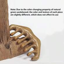 2件套按摩梳檀香梳木梳多功能梳子五指梳宽齿梳保健梳檀香按摩梳颈部按摩头皮指压按摩护发 - 彩色 - 查看 8