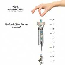 Fantasy Mermaid, Wind Chimes For Outside, Wind Chimes For Garden, Patio, And Outdoor Décor, 10"L - Silver - View 4