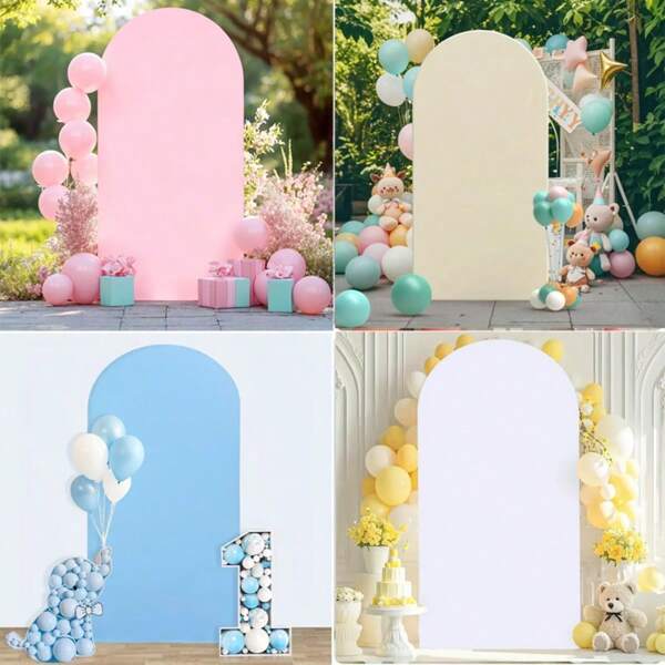 Multiple Colours Available, Arch Backdrops, 6ft, 6.6ft, 7.2ft Wedding Arch Covers, Double Sided Spandex Fitted Fabric Arch Backdrops, Domed Arch Backdrops For Birthday Party Wedding Arch Holder Decorations - (Holders Not Included, Fabric Backdrops Only)