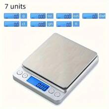 SOKANY High Precision (0.01g) Electronic Food Scale, Kitchen Scale, Baking Scale. Uses 2 AAA Batteries. Multiple Units Freely Switchable, With HD LCD Display. Stainless Steel Surface, Waterproof And Dustproof, Wear-Resistant, Suitable For Home Baking And Cooking, An Essential Tool For Kitchen Weighing. - Silver - View 5