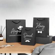 1pc Custom Groomsman Gift Bag, High-Quality Groomsman Gift Bag, Personalized Gift Bag For Wedding, Birthday, Bachelor Party, Wedding Favor Return Gift,Art Activities For Children