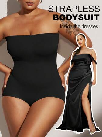 1 pieza Shapewear sin costuras para mujer de talla grande, con cinturilla, control de abdomen, función de levantamiento de glúteos, aplanamiento del estómago, estilización de la figura, moldeado de la cintura