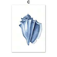 1pc/3PCS Wall Arts Posters Optional Frame Modern Watercolor Blue Coastal Sea Creatures Posters Prints Octopus Conch Jellyfish Wall Art Canvas Painting Room Home Decor - Multicolor - View 38