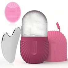 1pc/3pcs Ice Face Roller & Face Scrubber Facial Cleansing Brush & 304 Stainless Steel Gua Sha Tool Set, Skin Care Tool Beauty Set Face Massage Tool Roller Lifting Contouring Tool Reusable Face Wash Brush For Deep Cleaning Skin Care Set