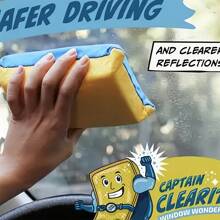 1pc Captain Clear Microfiber Window Cleaning Cloth - Lightweight, Non-Woven Fabric, Cartoon Theme, Square Shape For Glass & Car Windows, Suitable For Living Room, Bedroom, Outdoor Use, Living Room Decor|Cartoon Theme Cloth|Microfiber Cloth, Microfiber Cleaning Cloth