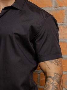 Men's Short Sleeve Shirt Premium Quality Light And Fresh Fabric Easy To Iron - Dark Grey - View 5