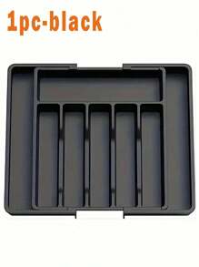 Bandeja para cubiertos expandible de 6-8 compartimentos para cajones, organizador de cubiertos de cocina con divisores ajustables, caja de almacenamiento de utensilios para cucharas, tenedores, cuchillos, apta para cocina, dormitorio, oficina