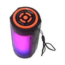 BUYTITI Portable Bluetooth Speaker, Flame-Like LED Light - Orange - View 3