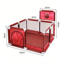 Playpen Large Playpen Portable Yard Activity Center - Red - View 2