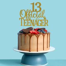 1 件闪光 13 官方青少年蛋糕装饰，官方 13 青少年生日蛋糕装饰 - 13 岁生日蛋糕装饰，13 岁生日快乐蛋糕装饰派对装饰派对用品
