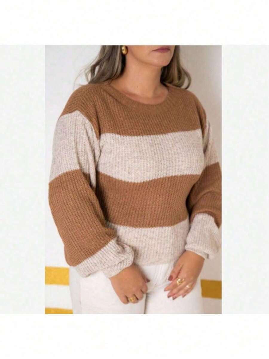Women's Winter Warm And Comfortable Mousse Knit Blouse - 米色 - 查看 1