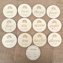 7/13 Pcs Double-Sided (14 Patterns) Wooden Milestone Cards, Baby Photography Prop Milestone Cards, Monthly Photos, Photography Milestone, Wooden Milestone, Monthly Milestone Cards, 1-12 Months Photography Props, Full Month Markers, Milestone Cards, Photography Milestone, First Year Growth, Pregnancy Journey Milestone, Shower Gift