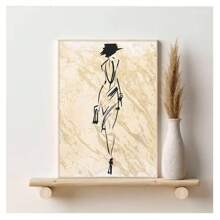 1pc Frameless Modern Fashion Women's Line Art Posters Minimalist Watercolor Fashion Wall Arts Nordic Style Living Room Bedroom Dormitory Study Bar Coffee Shop Office Room Wall Decoration Home Decoration