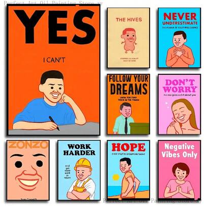 1 ADET Soyut Komik Joan Cornella Tuval Boyama Ev Oturma Odası Yatak Odası Giriş Bar Kafe Sanat Resim Dekorasyon İsteğe Bağlı Çerçeve