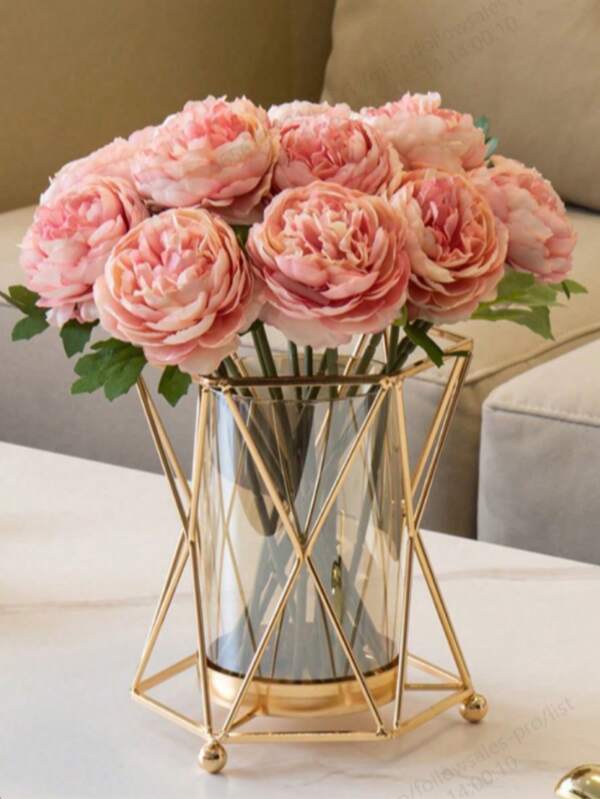 Luxurious Iron Flower Vase Ornament For Home Living Room Wedding Decoration, Romantic Candlelit Dinner Prop For Dining Room,Home Decor,Flower Vase,Centerpiece,Table Decor Valentine's Day, Valentines Wedding, Birthday