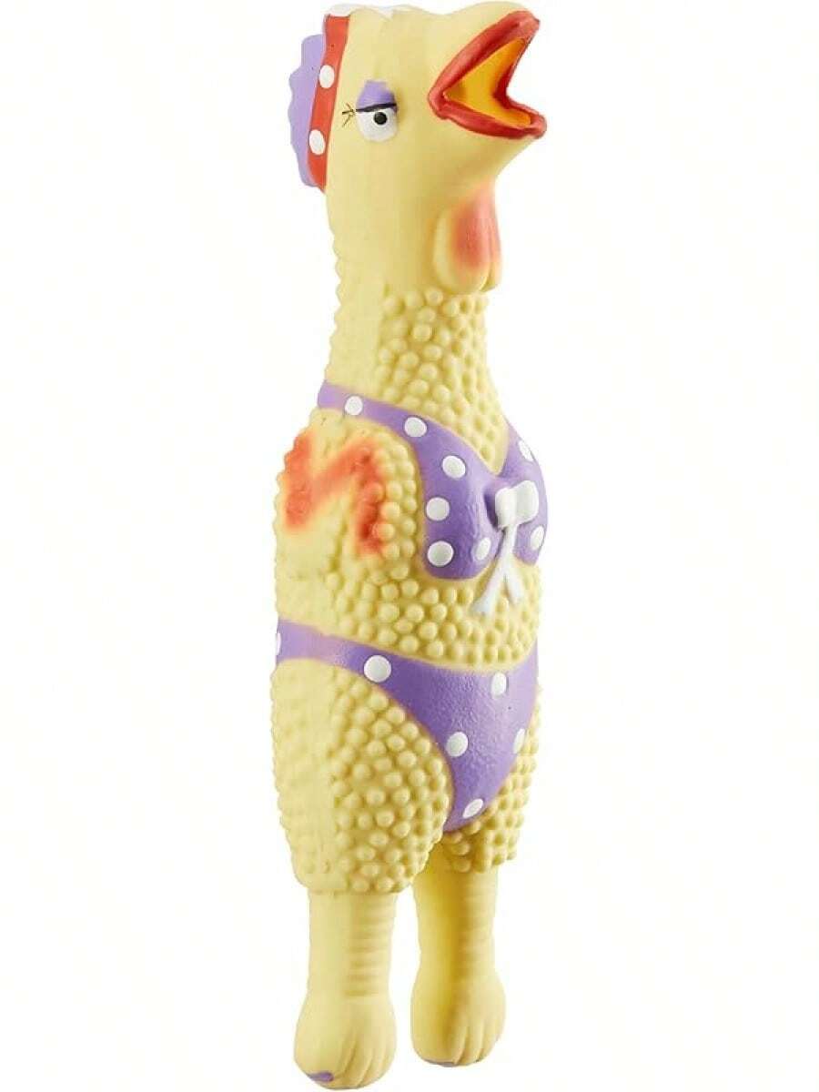 Outward Hound By Charming Pet Squawkers Henrietta Latex Squeaky Rubber Chicken Dog Toy, Funny Interactive Holiday Toy Dogs, Large Size - 亨麗埃塔 - 查看 1