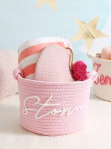 Cesto di immagazzinaggio intrecciato di colore tinta unita fatto a mano personalizzato con manico, cesto di immagazzinaggio con corda personalizzata per giocattoli, cosmetici, articoli per la casa, cesto regalo decorativo per camera, vacanze, nuova sposa, damigella, blu, per il ritorno a scuola, multifunzionale, durevole, ornamentale, riutilizzabile, raffinato, stiloso, di alta qualità, colorato, moderno, personalizzato, unico, regali ideali per lui, regali ideali per lei, ragazzo, papà, ragazza, mamma, famiglia, amici, sala da tè, casa, giardino, ufficio, per anniversari, per San Valentino, per la Festa della Mamma, per compleanni, per la Festa del Papà, per laurea, per matrimoni, per il riscaldamento della casa