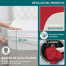 Ecommerc3 Fitted Sheet For Mattress From 80 To 200 Cm, Adjustable, Elastic, Durable – Soft, Breathable Fitted Sheet With Perfect Fit – Suitable For Mattresses Up To 30 Cm Height - Red - View 4