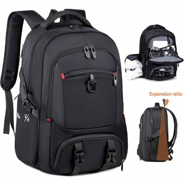 Sac à dos mode grande capacité avec port de charge USB et compartiment pour chaussures, sac à dos Oxford multi-fonctions durable, convenant pour les affaires, les voyages et l'école