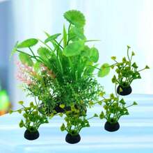 5pcs Aquarium Artificial Plastic Plant Decor, Perfect Fish Tank Accessories