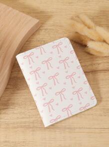 Portofel mini cu buzunar, model roz cu fundă, portofel minimalist pentru carduri, subțire, ușor, portabil, cu numerar, card de identitate, card de credit, buzunar pentru monede, pentru cadou de ziua de naștere, cadou de aniversare, iubitor de femei, fete, femei, adolescenți, pentru studenți, școală, studenți, bărbați, bărbați