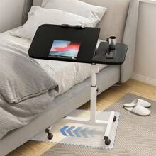 Multi Functional Side Table, Sofa Side Table, Portable Bedside Table, Movable And Adjustable Height, With Wheels, Suitable For Dormitory And Home Use, Easy To Install. Black, White.