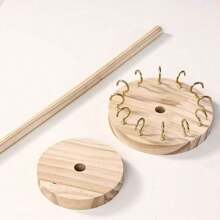 1 pièce Présentoir en bois rond pour collier/bracelet/serre-tête, support organisateur de bijoux. Nécessité estivale pour les femmes. Organisateur de rangement, cadeau, voyage, rentrée scolaire