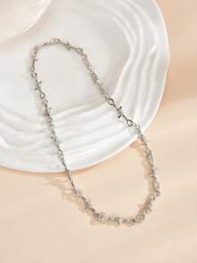 1st asymmetrische doorn- en doornige wijnrankvormige metalen herenmode hanger ketting