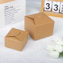 5 Stücke/10 Stücke große quadratische Kuchenbox, kleine Kraftpapier Backwarenbox für Kekse, Gebäck, Süßigkeiten, Mondkuchen Verpackung