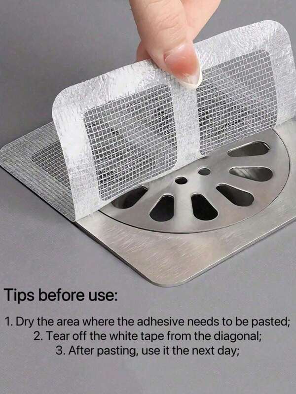 Bathroom And Kitchen Disposable Floor Drain Stickers, Bathroom Floor Drain Mesh, Anti Clogging And Insect Proof Self-Adhesive Fiber Filter, Convenient, Fast And Easy To Clean, Suitable For Kitchens, Bathrooms, Dishwashing Sinks Back To School