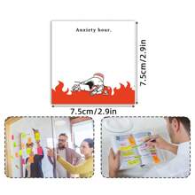 Funny Emo Mood 1PC/4pcs 3x3 Inch Sticky Notes Set, Vintage Memo Pads With High-Adhesive, Post Reusable Tearable It Notes For Journal Planners Office School Home, Bulk Retro Stationery Gift School Supplies,Back To School