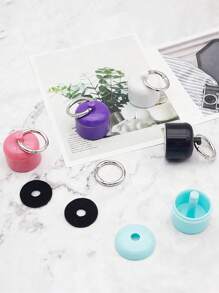 Jewelry Box Case,Portable Jewelry Storage Case,Traveling Jewelry Holder Storage, Pill Box Keychain Container,Keychain,Portable Ring Holder Keychain,Sports Jewelry Box Case,Travel Jewelry Box Case,Women'sTraveling Ring Holder Keychain,Small Round Metal Ring Container For Earrings, Rings, Necklaces For Women Storage Organizer Travel Essentials Back To School Dormitory Storage