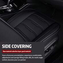 Stylish Black & Red Contrast Faux Leather Red-Stitched 5-Seater Full Coverage Car Seat Covers - Universal Fit Auto Seat Protectors - 五座黑紅色 - 查看 8