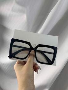 1 片方形大框休闲时尚眼镜，适合街头潮流和通勤风格 - 彩色 - 查看 12
