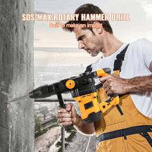 1-9/16 Inch SDS-Max Rotary Hammer Drill, 13Amp Corded Drills, Heavy Duty Chipping Hammers With Vibration Control & Safety Clutch, Electric Demolition Hammers Variable Speed, Power Tool For Concr - US A Type Plug(110-127V) - View 2