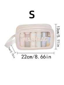 1/3 pièces Sac de toilette étanche, sac de maquillage, grand sac de maquillage transparent, organisateur de cosmétiques, sac de lavage en PVC épaissi pour le voyage et le stockage de la salle de bain, pochette de rangement des soins de la peau sac de voyage portable, grande capacité (blanc), pour vacances, plage, salle de bain, chambre, grande capacité